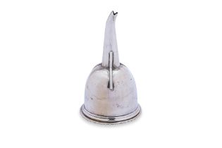 A GEORGE III STYLE SILVER WINE FUNNEL