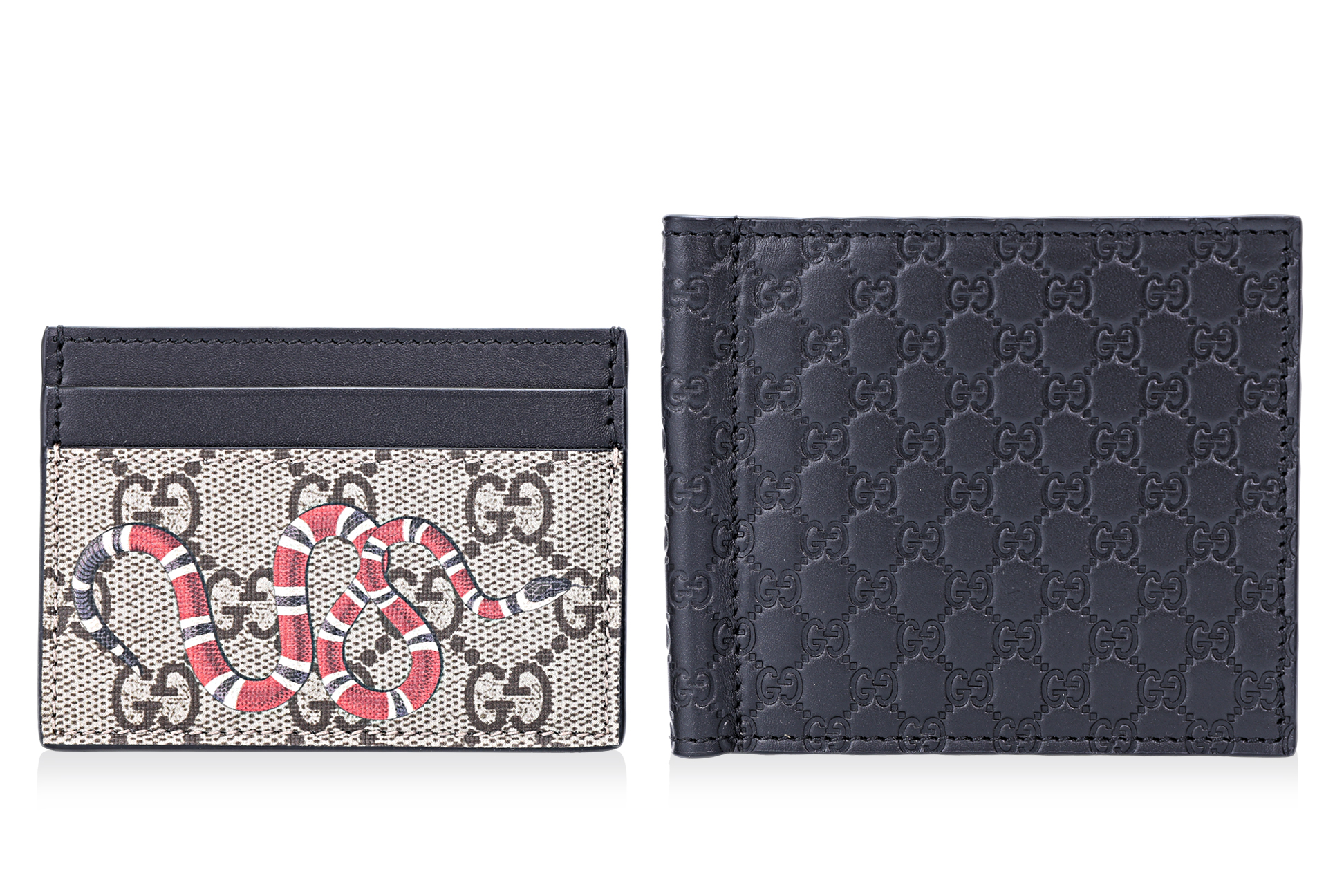 A GUCCI CARDHOLDER AND EMBOSSED WALLET WITH MONEY CLIP - Image 2 of 5