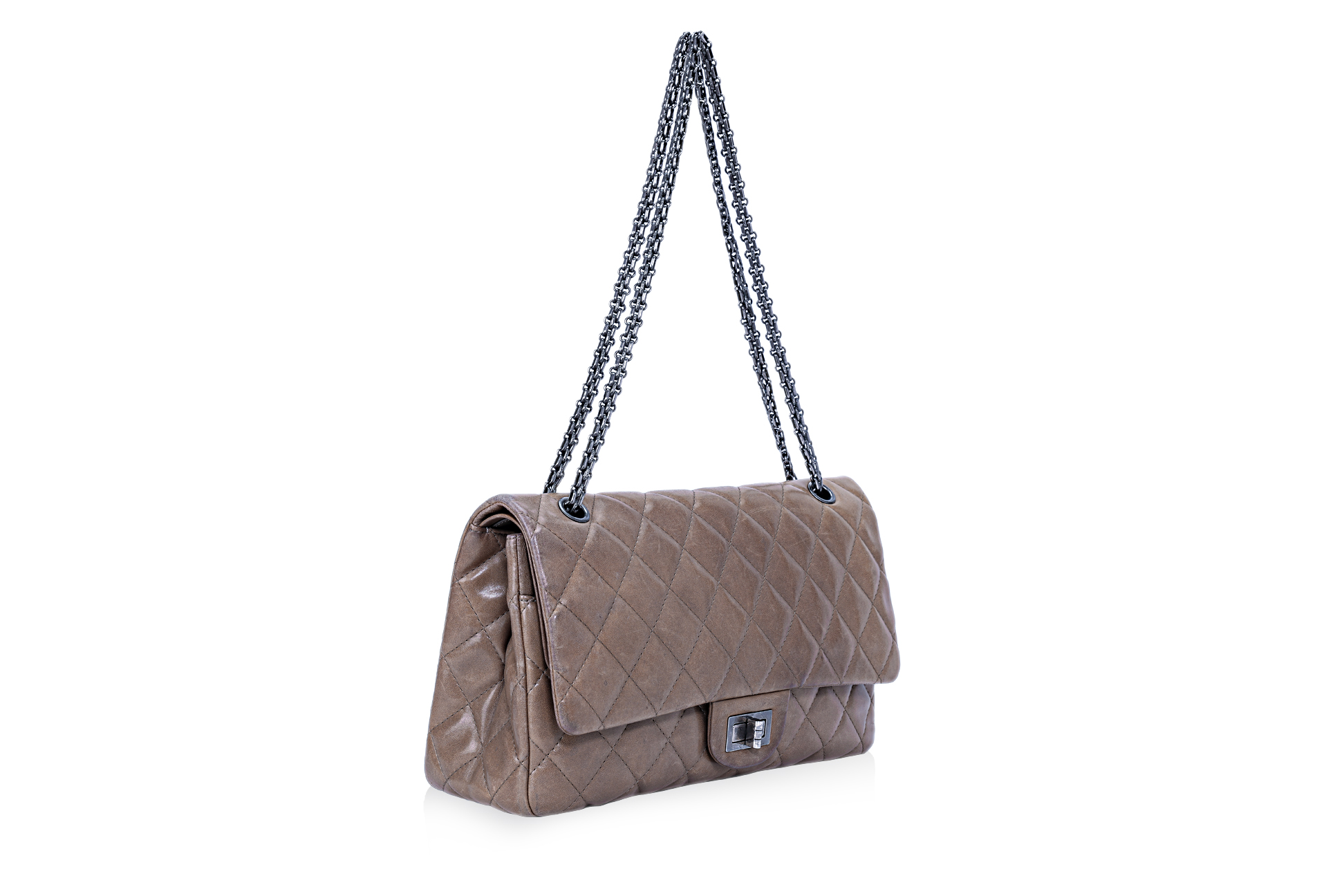 A CHANEL BROWN REISSUE 227 DOUBLE FLAP BAG - Image 2 of 4