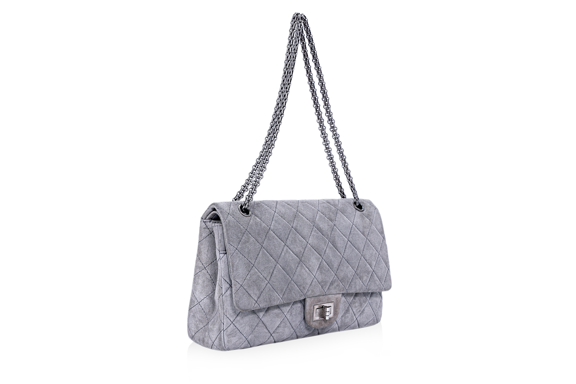 A CHANEL GREY REISSUE 227 DOUBLE FLAP BAG - Image 2 of 4