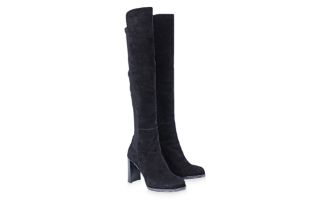 A PAIR OF STUART WEITZMAN SUEDE DEMI BOOTS EU 36.5