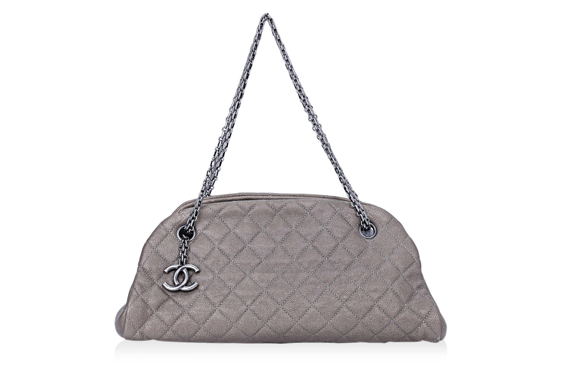 A CHANEL JUST MADEMOISELLE QUILTED CAVIAR LEATHER BAG