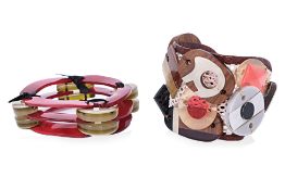 TWO MARNI MIXED MATERIAL BRACELETS