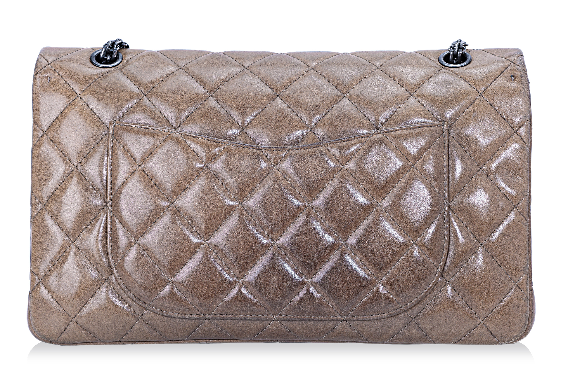 A CHANEL BROWN REISSUE 227 DOUBLE FLAP BAG - Image 3 of 4