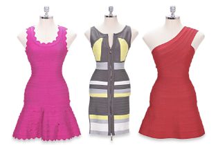 THREE HERVE LEGER BANDAGE DRESSES