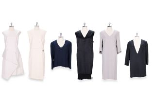 A GROUP OF FIVE SALVATORE FERRAGAMO DRESSES AND ONE BLOUSE