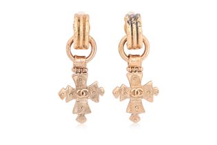 A PAIR OF CHANEL MALTESE CROSS EARRINGS