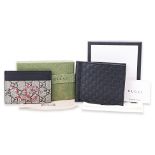 A GUCCI CARDHOLDER AND EMBOSSED WALLET WITH MONEY CLIP
