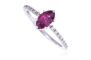 A RUBY AND DIAMOND RING