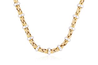 A MIXED GOLD 'BRAIDED' NECKLACE