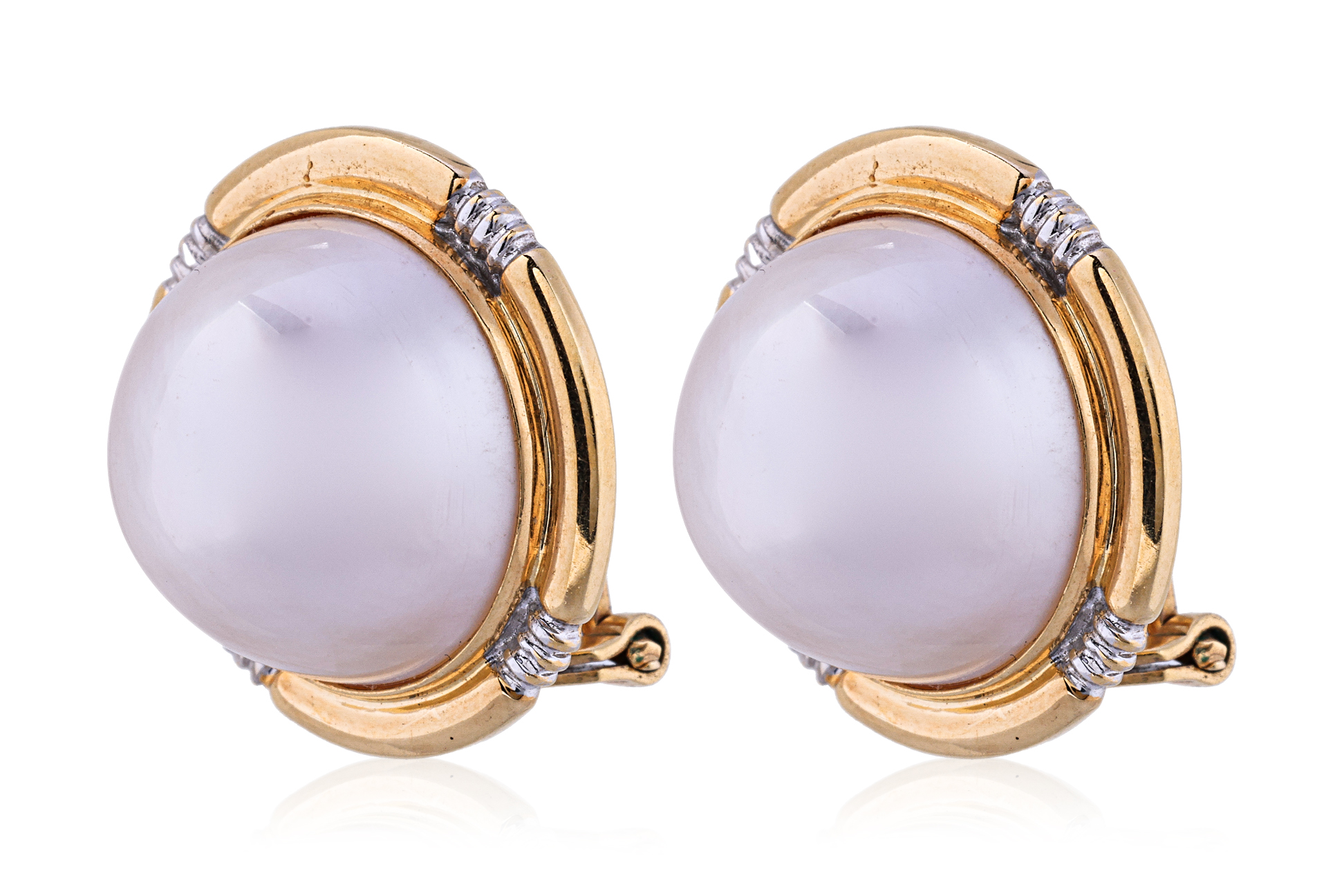 A PAIR OF MABE PEARL EARRINGS - Image 2 of 4