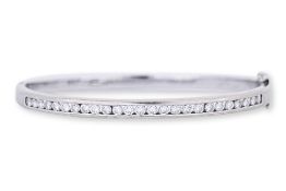 A CHANNEL SET DIAMOND BANGLE