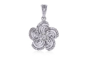 A DIAMOND 'FLOWER' PENDANT