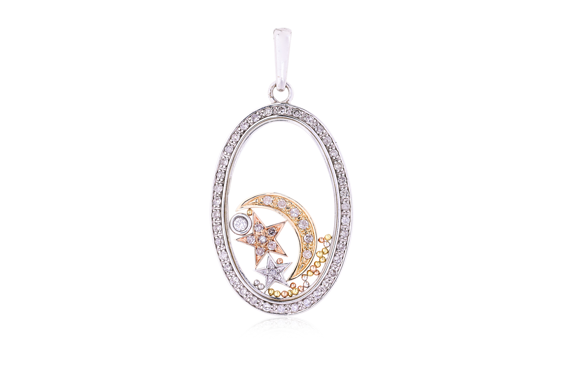 A 'MOON AND STARS' DIAMOND PENDANT