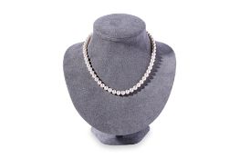 A CULTURED AKOYA PEARL SINGLE STRAND NECKLACE