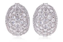 A PAIR OF ROSE CUT DIAMOND CLIP EARRINGS