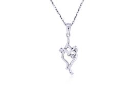 A WHITE GOLD PENDANT ON CHAIN
