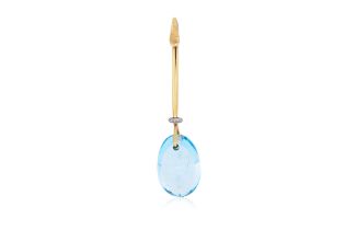 A BLUE TOPAZ AND DIAMOND 'DEW DROP' PENDANT BY GEORG JENSEN