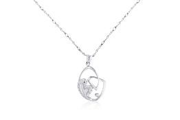 A PLATINUM 'HEART' PENDANT ON A CHAIN