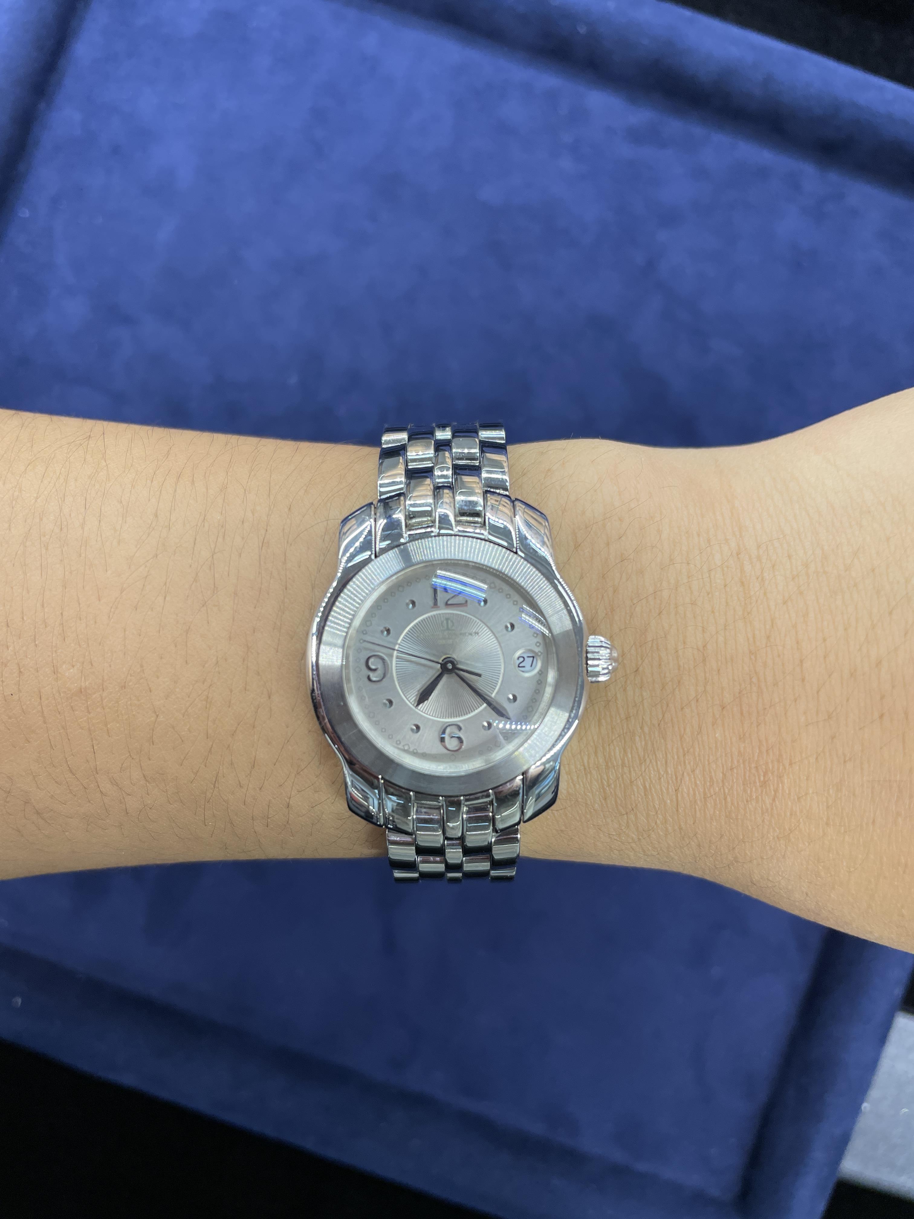 A BAUME & MERCIER LADIES CAPELAND STAINLESS STEEL WATCH - Image 4 of 4