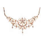 A ROSE GOLD AND INTAN DIAMOND FESTOON NECKLACE