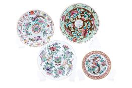 A GROUP OF FAMILLE ROSE SAUCERS