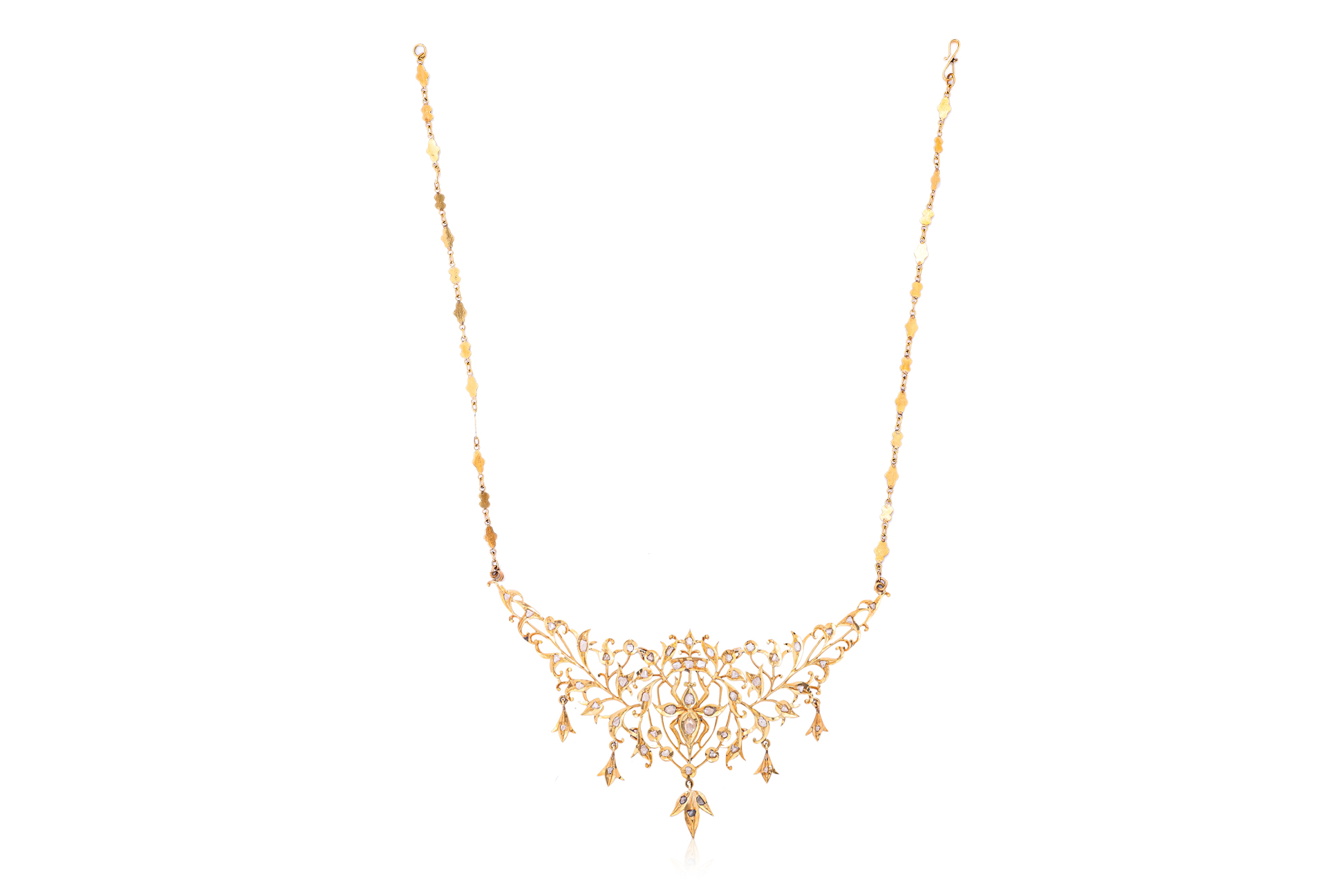 AN INTAN DIAMOND AND GOLD FESTOON NECKLACE - Image 2 of 3