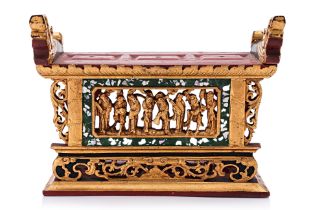 A CARVED AND GILT ALTAR STAND