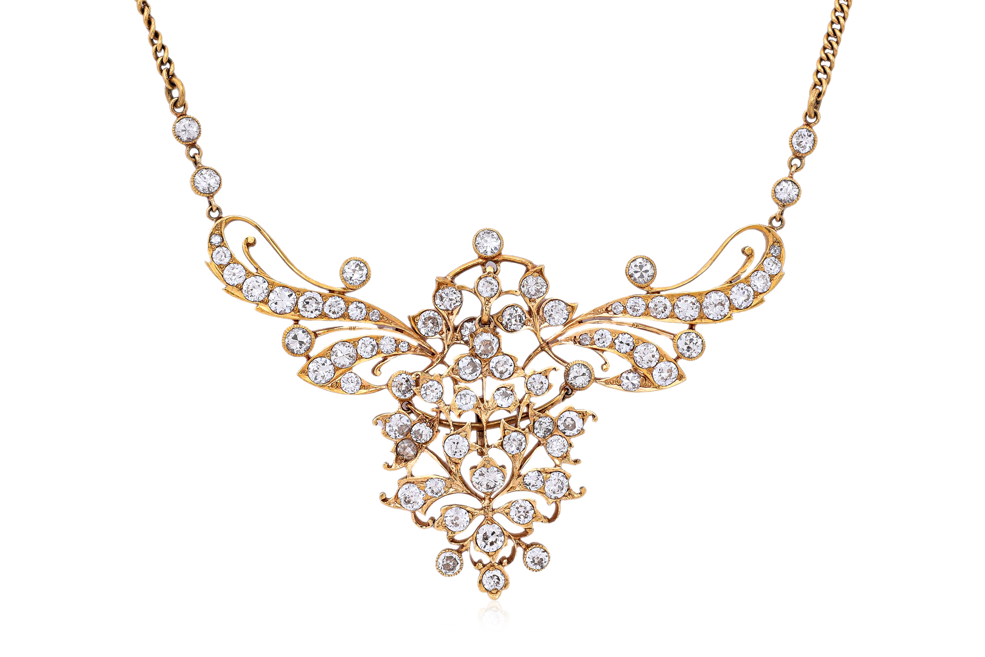 A GOLD AND DIAMOND FESTOON NECKLACE