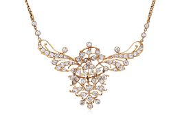 A GOLD AND DIAMOND FESTOON NECKLACE