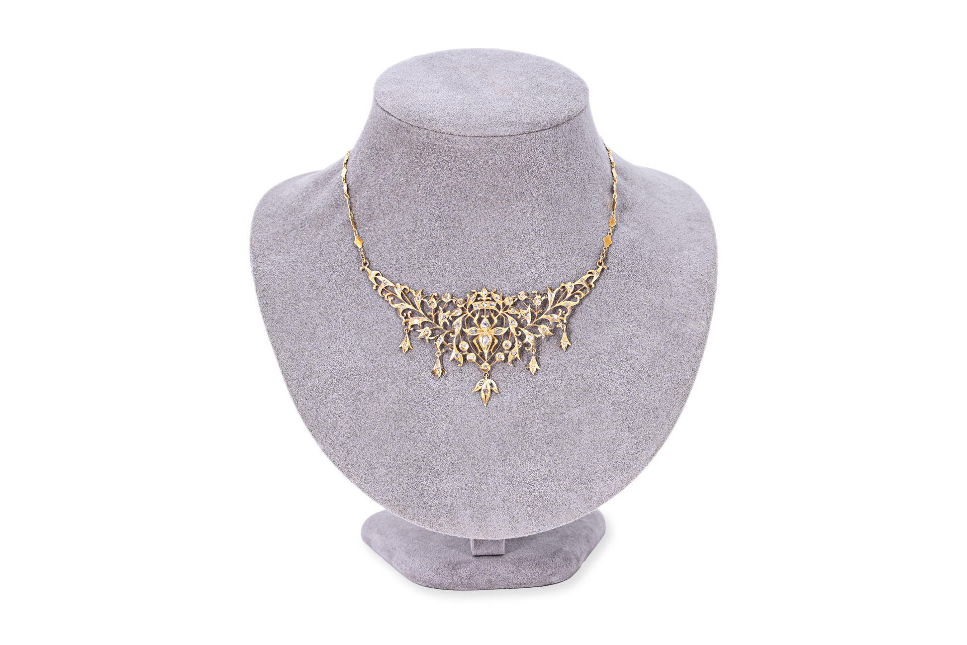 AN INTAN DIAMOND AND GOLD FESTOON NECKLACE - Image 3 of 3