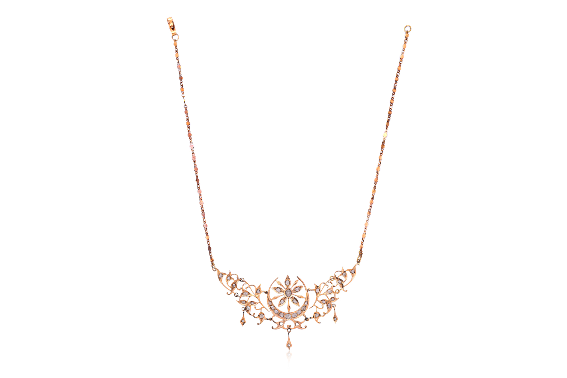 A ROSE GOLD AND INTAN DIAMOND FESTOON NECKLACE - Image 2 of 3