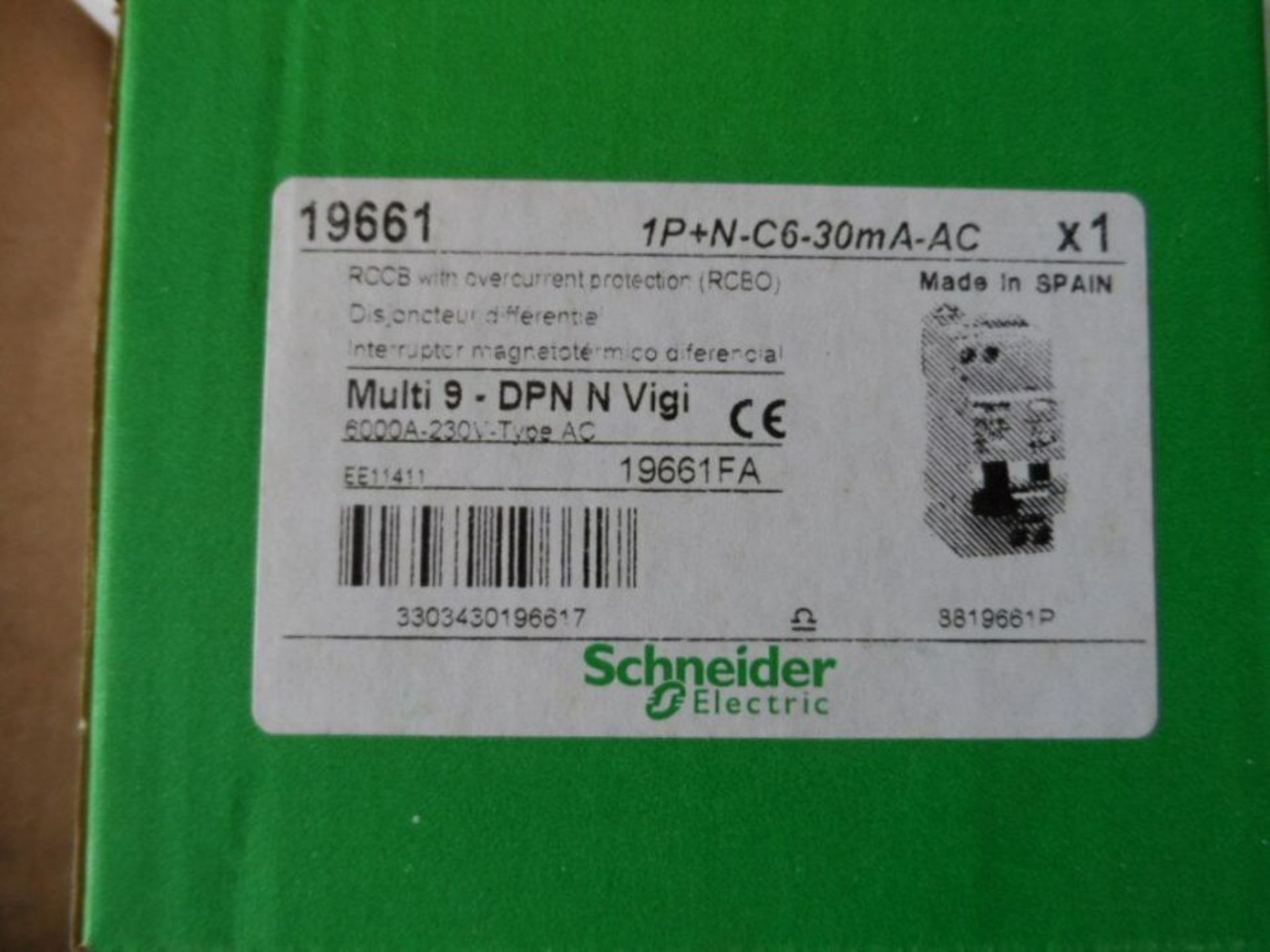 20 x Schneider 1+N Pole Type C RCBO Circuit Breaker Overload Protection 6A 2450075 - Bild 2 aus 4