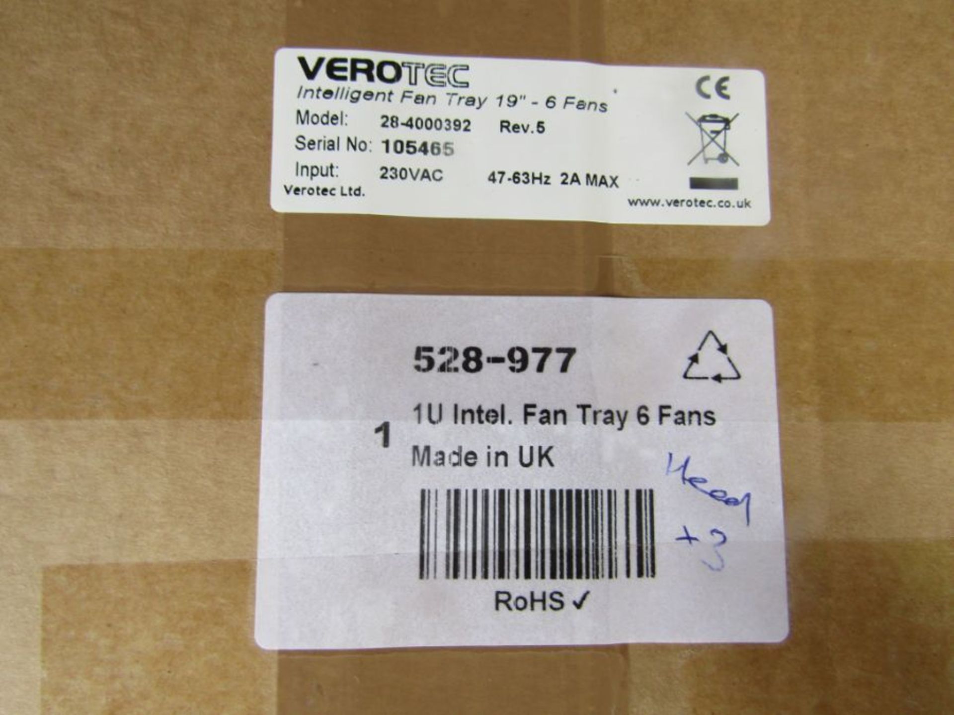 Verotech 6 Fan Intelligent Fan Tray, 1U 19in - head 528977 - Image 4 of 8