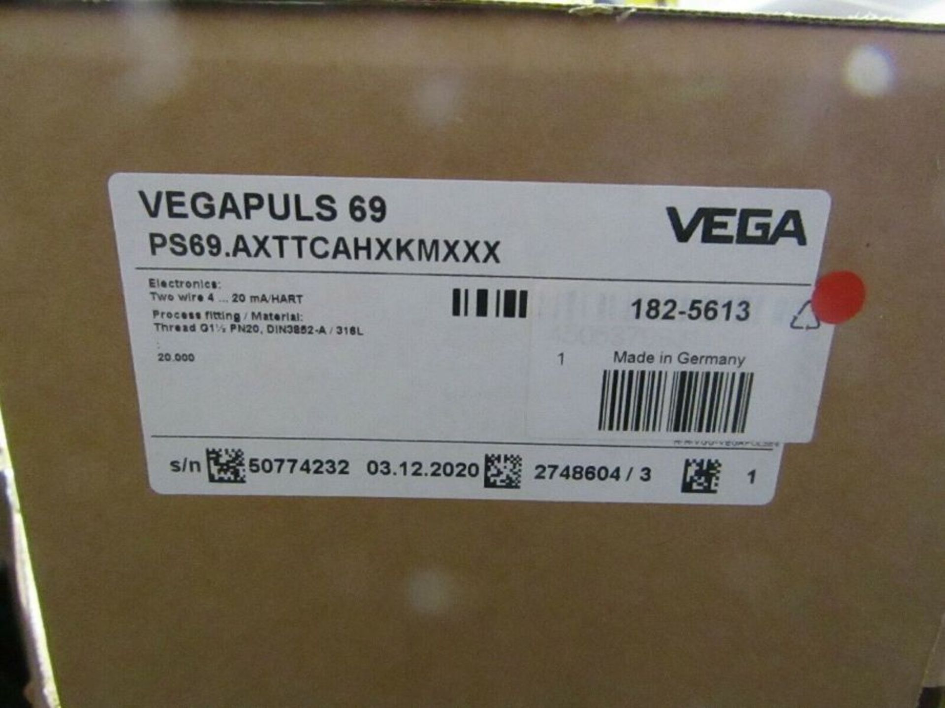 Vega VEGAPULS PS69 1.5 BSP/G Mounting Level Sensor 2 Wire 4-20mA Out J4 1825613 - Image 3 of 6