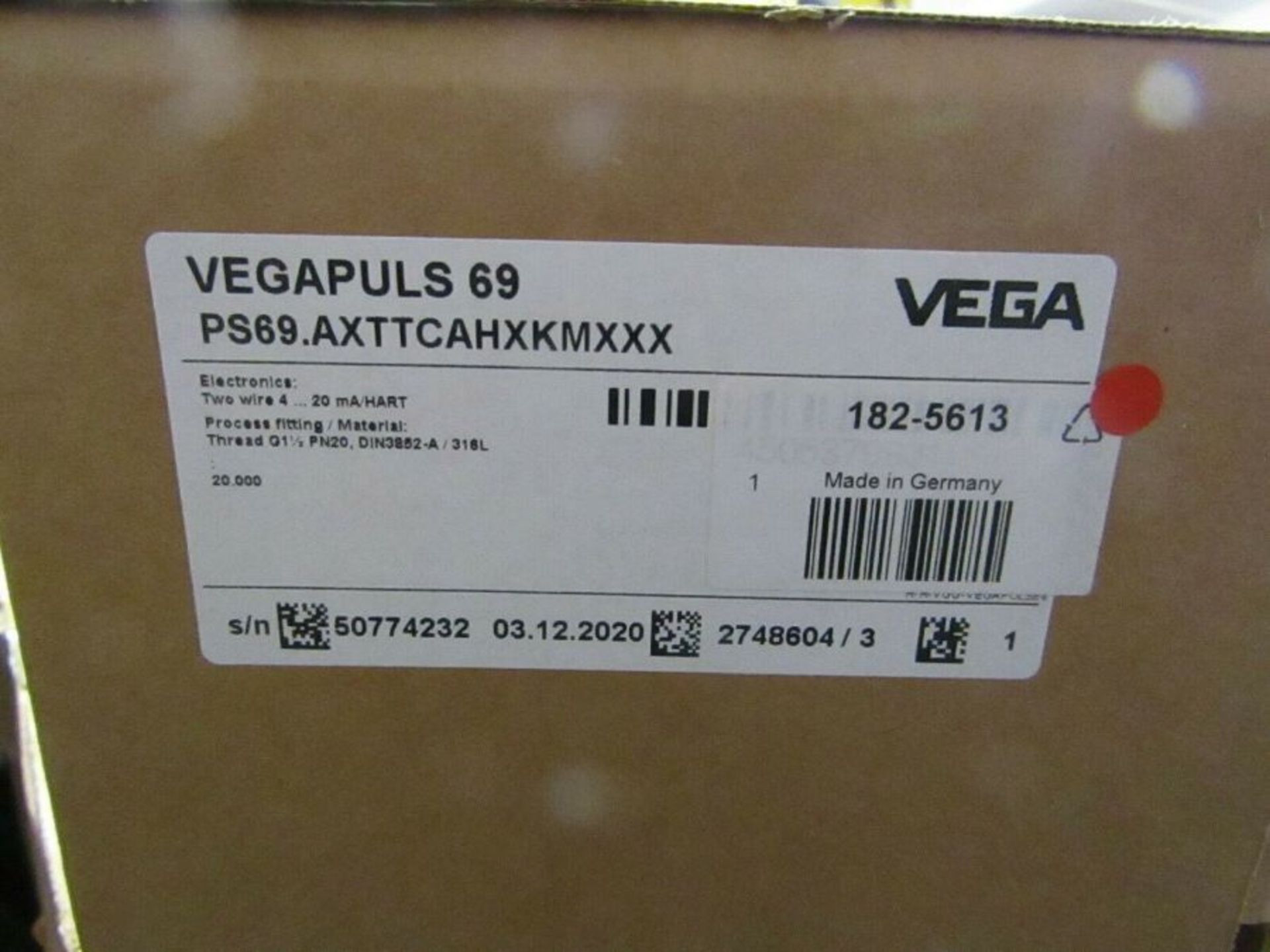 Vega VEGAPULS PS69 1.5 BSP/G Mounting Level Sensor 2 Wire 4-20mA Out J4 1825613 - Image 6 of 6