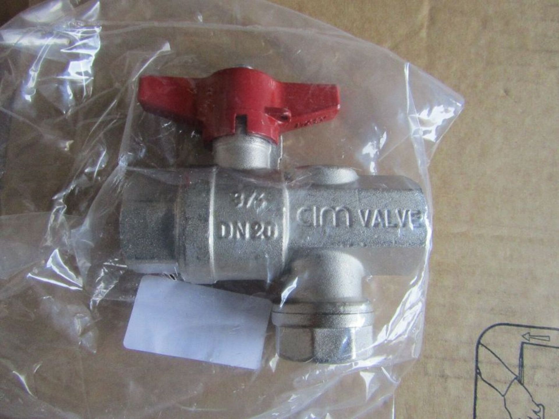 50 x High Pressure Ball Valve with strainer Brass 3/4in BSPP 2 Way - H9554 3403244 - Image 2 of 2