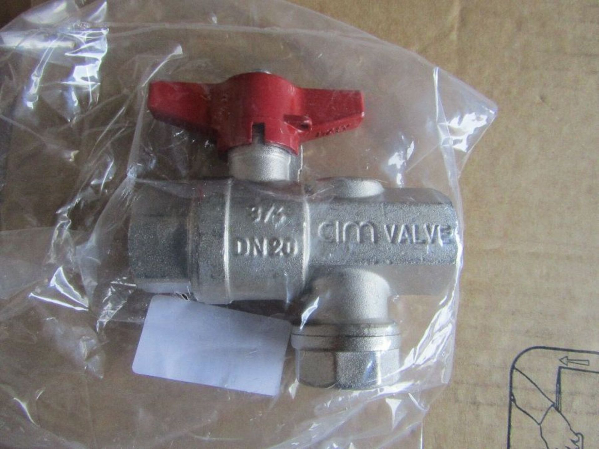 50 x High Pressure Ball Valve with strainer Brass 3/4in BSPP 2 Way - H9554 3403244