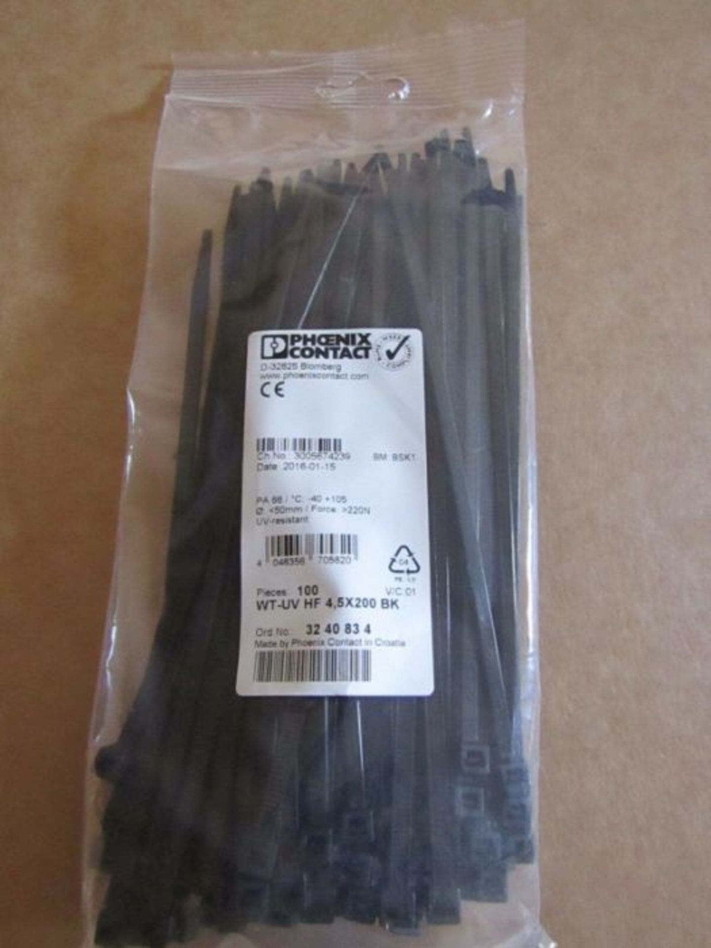 4200 x Black Nylon Non-Releasable Cable Tie, 200mm x 4.8 mm - Parker 3008050533 - Image 2 of 2