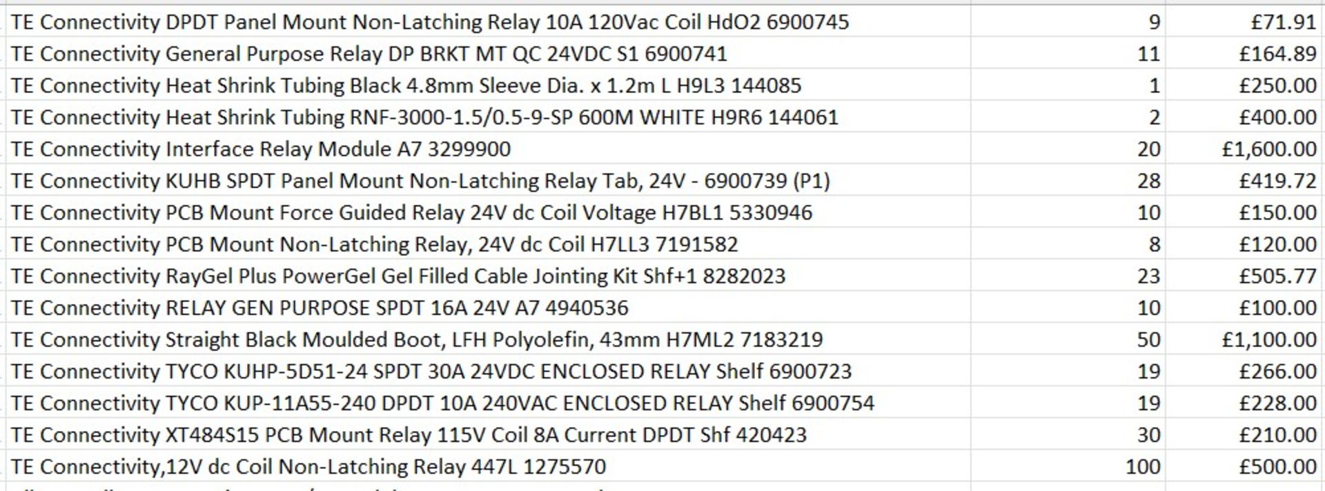 £22k worth of TE Connectivity items across 40 products - Heat shrink / Jumper cables / Gel Kits etc - Image 2 of 2