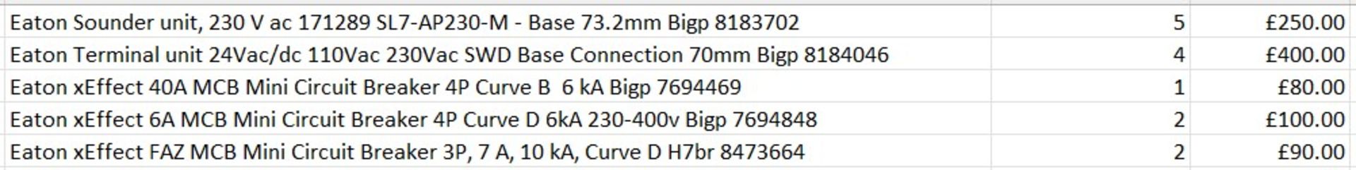 £4.6k worth of Eaton items across 32 products - Beacon Units / Disconnectors / MCB etc - Bild 2 aus 2