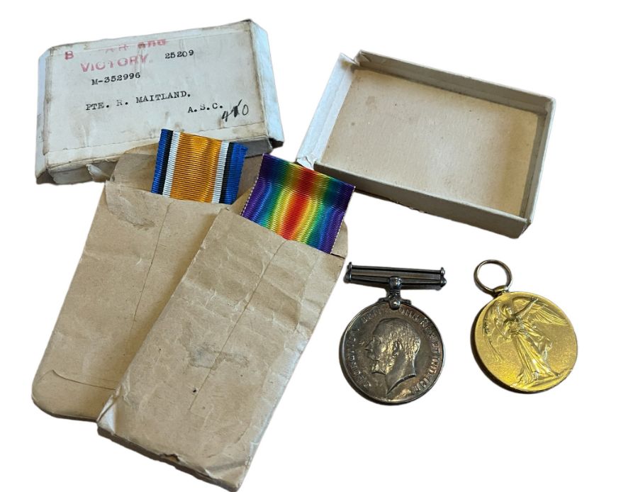 World War One Pair of Medals to a Pte R Maitland ASC. - Image 2 of 4