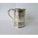 Antique Victorian Heavy Gauge Silver 1/2 Pint Tankard London 1898 - 207 grams.