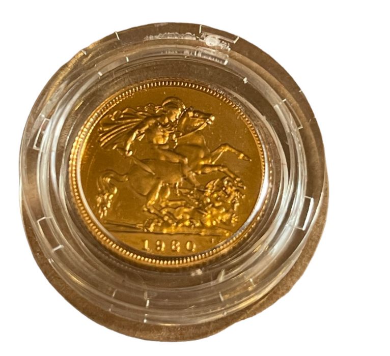 Cased 1980 Proof Half Sovereign with Slip. - Image 3 of 3