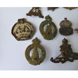 Collection of Army Cap Badges etc to incl Canadian Foresty Corps-Military Police-Silver ARP etc.