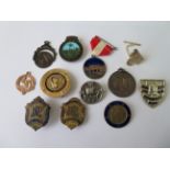 Various Silver and other Metal Badges - Poetry-Bell Ringers etc - 5 are silver.