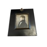 Antique Watercolour Miniature of a Gentleman. actual painting - 8cm x 6.5cm.