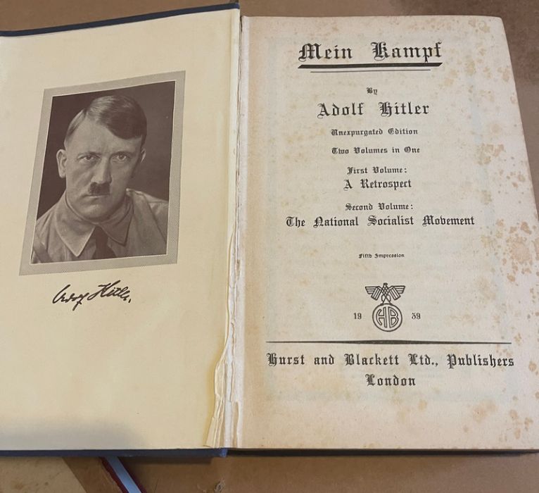 Lot of 2 Copies of Adolf Hitler Mein Kampf 1939 and 1940. - Image 10 of 10