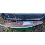 Large Antique Pond Yacht - 68" long and 15" deep and named Sea Gull
