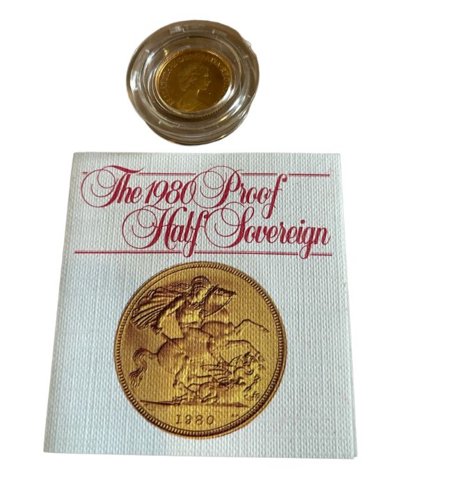 Cased 1980 Proof Half Sovereign with Slip. - Image 2 of 3